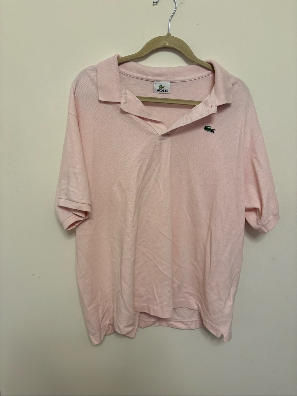 Lacoste Regular Fit Pink Solid Polo Shirt Men’s XXXL Short Sleeve Crocodile Logo